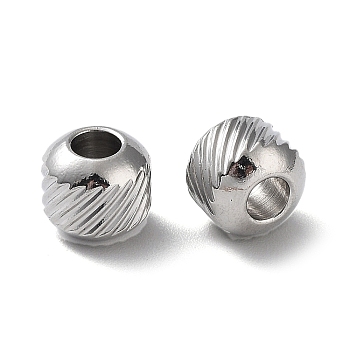 303 Stainless Steel Beads, Rondelle, Stainless Steel Color, 7x6mm, Hole: 3mm