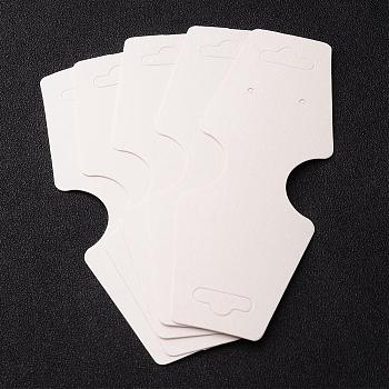 Paper Display Card, White, Used For Necklace, Bracelet and Mobile Pendant, About 12.2cm long, 45mm wide