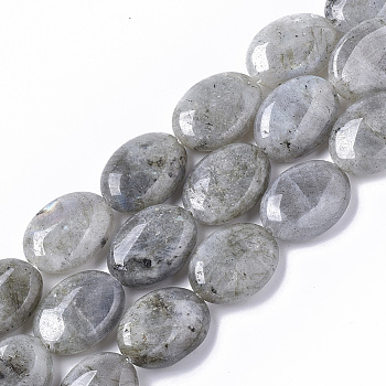 Natural Labradorite Beads Strands, Oval, 18x13.5x6~7mm, Hole: 1.2mm, about  20~22pcs/Strand, 15.55 inch(39.5 cm)
