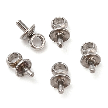 304 Stainless Steel Cup Peg Bails, Stainless Steel Color, 5.5x3x3mm, Hole: 1.5mm, Pin: 1mm
