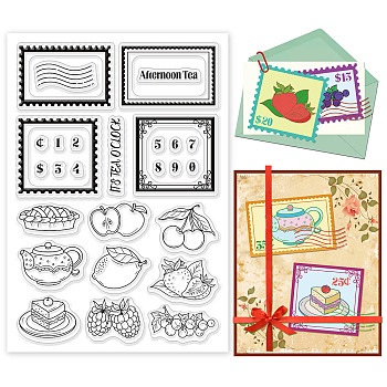 PVC Plastic Stamps, for DIY Scrapbooking, Photo Album Decorative, Cards Making, Stamp Sheets, Film Frame, Cup Pattern, 16x11x0.3cm