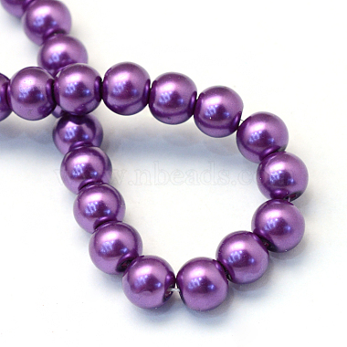 Baking Painted Pearlized Glass Pearl Round Bead Strands(X-HY-Q003-4mm-37)-4