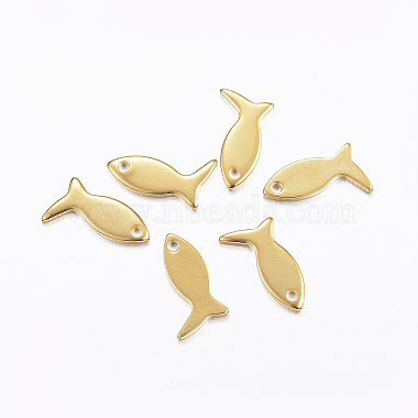Real 24K Gold Plated Fish 201 Stainless Steel Charms