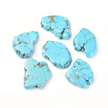 35mm Turquoise Nuggets Howlite Beads