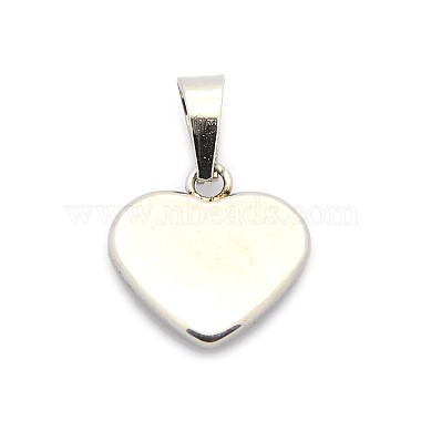 Trendy 304 Stainless Steel Blank Heart Pendants(STAS-N012-38P)-2