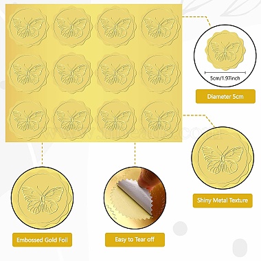 34 feuilles d'autocollants en relief en feuille d'or(DIY-WH0509-014)-3
