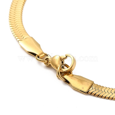 Ion Plating(IP) 304 Stainless Steel Herringbone Chain Necklace for Men Women(X-NJEW-E076-04C-G)-3