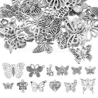 Antique Silver Butterfly Alloy Pendants