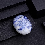 Natural Blue Spot Jasper Sculpture Display Decorations, for Home Office Desk Decoration. Oval, 45x35mm(PW-WG402D2-10)