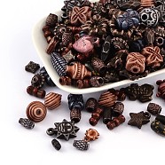 Mixed Antique Style Acrylic Beads/Pendants, Mixed Color, 6~22x6~10x3~12mm, Hole: 1~3mm(MACR-R546-04)