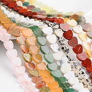 Heart Natural & Synthetic Mixed Gemstone Bead Strands, 6x6x2mm, Hole: 1mm, about 72pcs/strand, 15.74 inch(G-L420-25-6mm)
