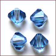 Imitation Austrian Crystal Beads, Grade AAA, Faceted, Bicone, Cornflower Blue, 10x9~10mm, Hole: 0.9~1.6mm(SWAR-F022-10x10mm-211)