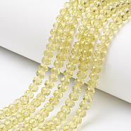 Glass Beads Strands, Faceted, Rondelle, Light Khaki, 3x2mm, Hole: 0.8mm, about 145~150pcs/strand, 34~35cm(EGLA-A034-T2mm-D03)