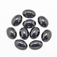 Natural Black Stone Cabochons, Oval, 14x10x6mm(G-R415-14x10-46)