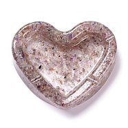 Resin with Natural Other Quartz Chip Stones Ashtray, Home OFFice Tabletop Decoration, Heart, 103x121x27mm, Inner Diameter: 96x60mm(DJEW-F015-03E)