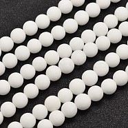 Natural Malaysia Jade Beads Strands, Round, Dyed & Heated, Frosted, 8mm, Hole: 1mm, about 48pcs/strand, 15 inch(G-A152-G-8mm)