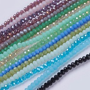 Glass Beads Strands, Faceted, Rondelle, Mixed Style, Mixed Color, 3x2mm, Hole: 0.8mm, about 190~200pcs/strand, 14.9~17.3 inch(38~44cm)(GLAA-F076)