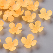 Frosted Acrylic Bead Caps, 4-Petal, Flower, Gold, 27x27x11mm, Hole: 1.8mm, about 276pcs/500g(MACR-S371-06A-719)