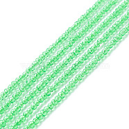 Transparent Glass Beads Strands, Faceted, Round, Spring Green, 2mm, Hole: 0.6mm, about 182~201pcs/strand, 14.57~15.24 inch((37~38.7cm)(GLAA-C019-01A-27)