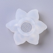 Silicone Molds, Resin Casting Molds, For UV Resin, Epoxy Resin Jewelry Making, Lotus Flower, White, 68x61x33mm(DIY-G010-63)