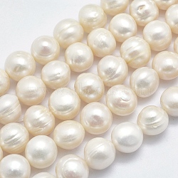 Natural Cultured Freshwater Pearl Beads Strands, Potato, Beige, 11~13.5mm, Hole: 0.8mm, about 30~31pcs/strand, 34~35cm(PEAR-K003-03A)