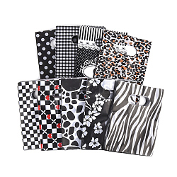 Printed Plastic Bags, Rectangle, Black, 20x15cm(X-PE-T003-15x20cm-01)