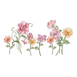 PVC Wall Stickers, Wall Decoration, Flower Pattern, 950x390mm, 2 sheets/set(DIY-WH0228-548)