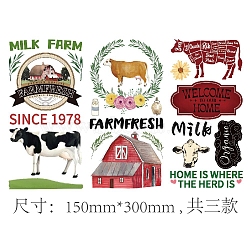 3 Sheets 3 Styles PVC Waterproof Decorative Stickers, Self Adhesive Decals for Furniture Decoration, Cow Pattern, 300x150mm, 1 sheet/style(DIY-WH0404-007)