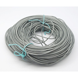 Cowhide Leather Cord, Leather Jewelry Cord, Dark Gray, Size: about 2mm in diameter(X-WL-Q001-2)