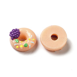 Opaque Resin Imitation Food Decoden Cabochons, Donut, PeachPuff, 19~20x8~10.5mm(CRES-M014-01G)