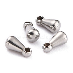 304 Stainless Steel Chain Extender Drop, Teardrop, Stainless Steel Color, 6x3mm, Hole: 1mm(STAS-H153-10A-P)