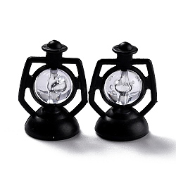 Creative Mini Resin Oil Lamp, for Dollhouse Accessories Pretending Prop Decorations, Black, 20x26x35~35.5mm, 2pcs/set(DJEW-F014-02C)