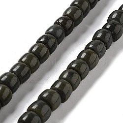 Handmade Lampwork Beads, Column, Coffee, 10.5~11x8~8.5mm, Hole: 3.5mm, about 80pcs/strand, 25.39''(64.5cm)(LAMP-Z008-11K)