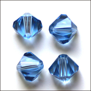 Imitation Austrian Crystal Beads, Grade AAA, Faceted, Bicone, Cornflower Blue, 10x9~10mm, Hole: 0.9~1.6mm