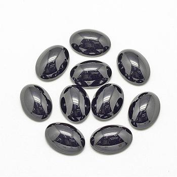Natural Black Stone Cabochons, Oval, 14x10x6mm