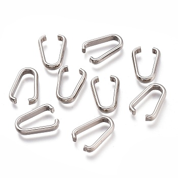 201 Stainless Steel Open Quick Link Connectors, Stainless Steel Color, 13.5x9.5x2.5mm, Inner Diameter: 12mm