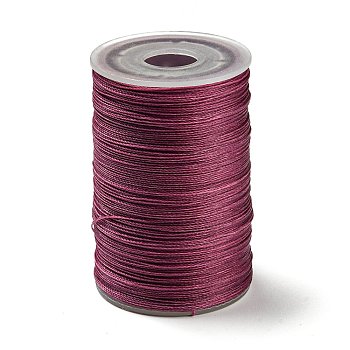 Waxed Polyester Cord, 9-Ply, Purple, 0.65mm, about 21.87 yards(20m)/roll