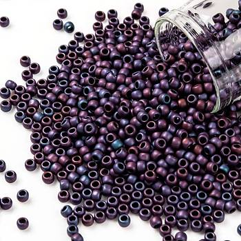 TOHO Round Seed Beads, Japanese Seed Beads, (704) Matte Color Andromeda, 8/0, 3mm, Hole: 1mm, about 222pcs/bottle, 10g/bottle