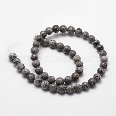 Natural Map Stone/Picasso Stone/Picasso Jasper Bead Strands(G-D840-60-8mm)-4