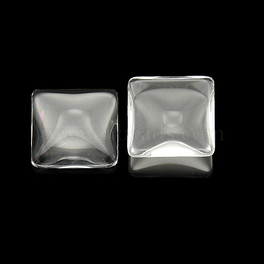 Transparent Clear Glass Square Cabochons(GGLA-A001-20mm)-2