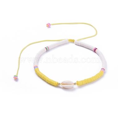 Handmade Polymer Clay Heishi Beads Braided Beaded Necklaces(NJEW-JN02724)-2