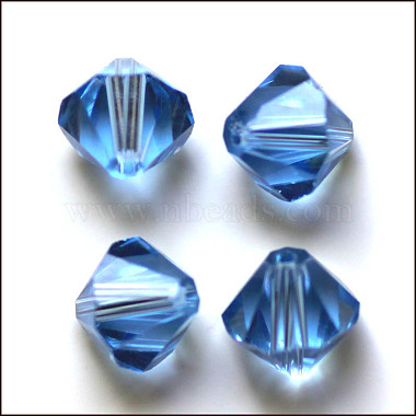 10mm CornflowerBlue Bicone Glass Beads