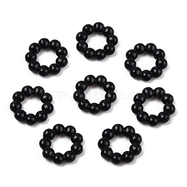 Black Donut Alloy Spacer Beads