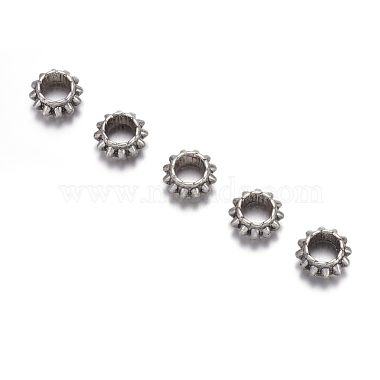 Antique Silver Alloy Rondelle Spacers Beads(X-AB30)-2