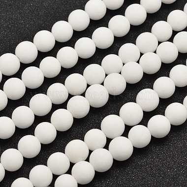 8mm White Round Malaysia Jade Beads