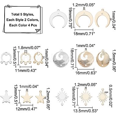 superfindings 40pcs 5 connecteurs à maillons en laiton de style(KK-FH0002-21)-2