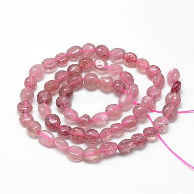 Chapelets de perles aux fraises en quartz naturel(G-R445-6x8-17)-2