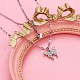 Alloy Butterfly Pendant Necklaces for Women(JN1064A)-2