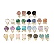 Brass Micro Pave Cubic Zirconia Stud Earring Findings with Natural Gemstone(KK-Z096-05G)-1