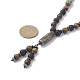 Natural Lava Rock & Synthetic Hematite & Wood Buddhist Necklace(NJEW-JN04305)-4